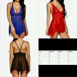Lingerie bundle Red Black Blue